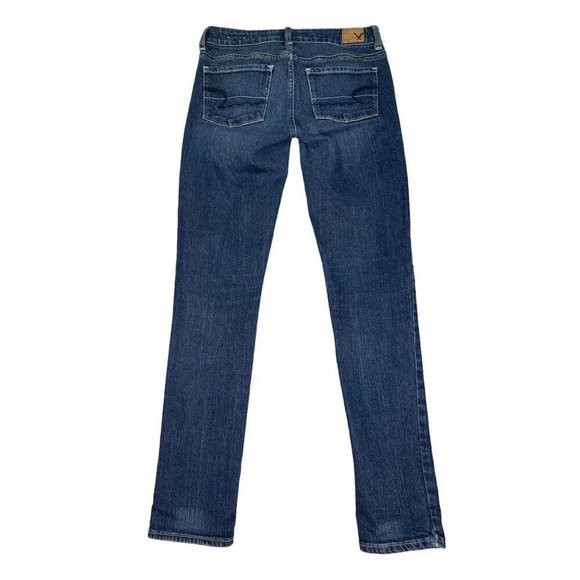 American Eagle Outfitters Women’s Size 0 Skinny Stretch Dark Wash Jeans - Picture 2 of 6